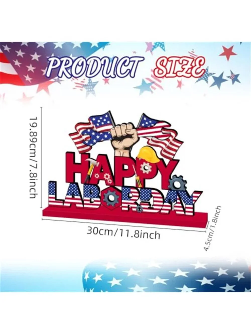 Labor Day Decorations 11.8 X 7.8 Inches Wooden Table Centerpiece